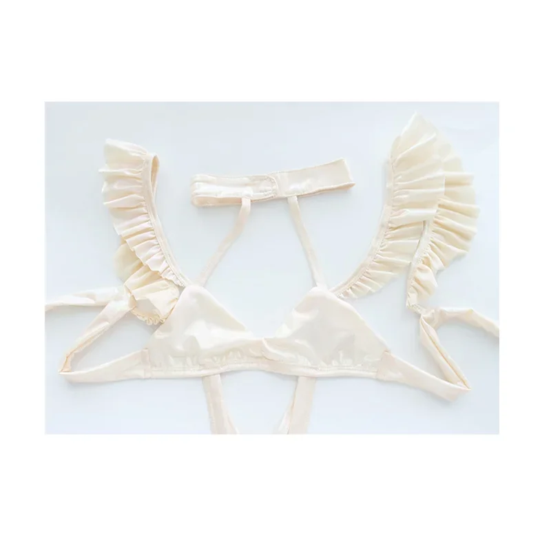 Anime laser oco para fora rendas maiô de uma peça doce menina roupa interior sexy roupa de noite conjunto biquíni sem costas roupas traje cosplay