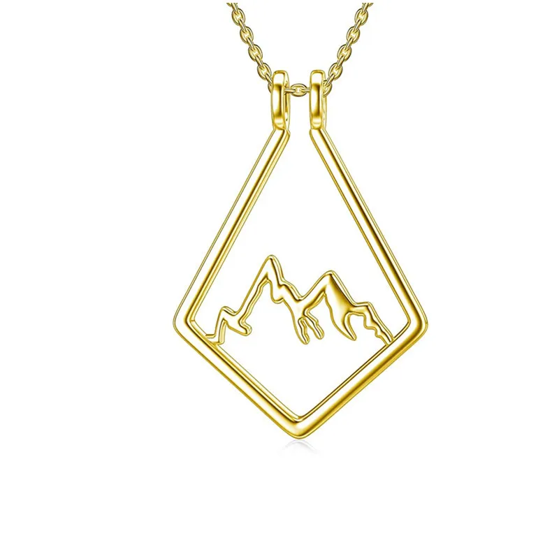 Fashion Stainless Steel Necklaces Irregular Mountain Peak Pendant Chain Collar Charm Necklace for Women Jewelry Party Men Gifts