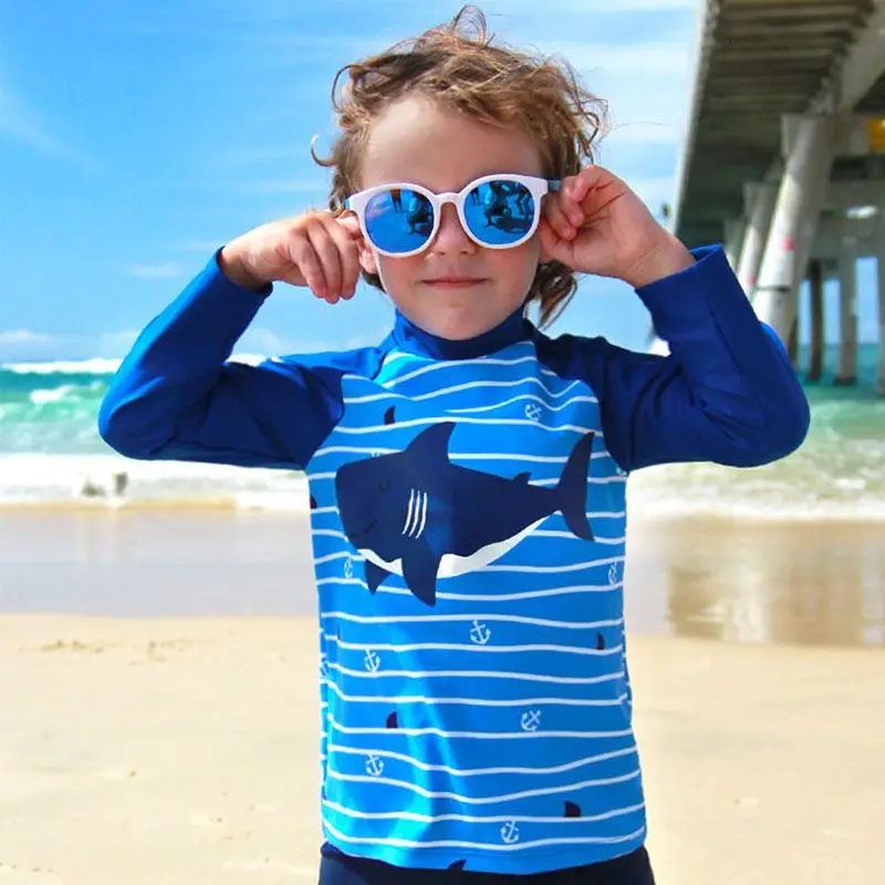 Grote Jongens Badmode Mode Zwemmen Zwemmen Surfen Badpak Tops + Broek Nocap 2Pcs Kinderen Trainingspak