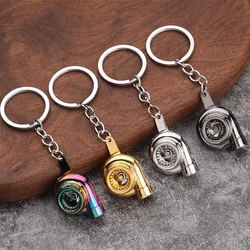 Porte-clés de turbocompresseur de voiture en métal créatif, porte-clés de turbine de rotation automobile, accessoires d'intérieur de voiture, nouveaux cadeaux de bijoux