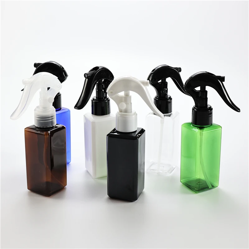 Multicolor 120ML X 40 Spray Bottles Square Plastic Refillable Bottle Empty Trigger Spray Pump Container Salon Hairdressing Tools