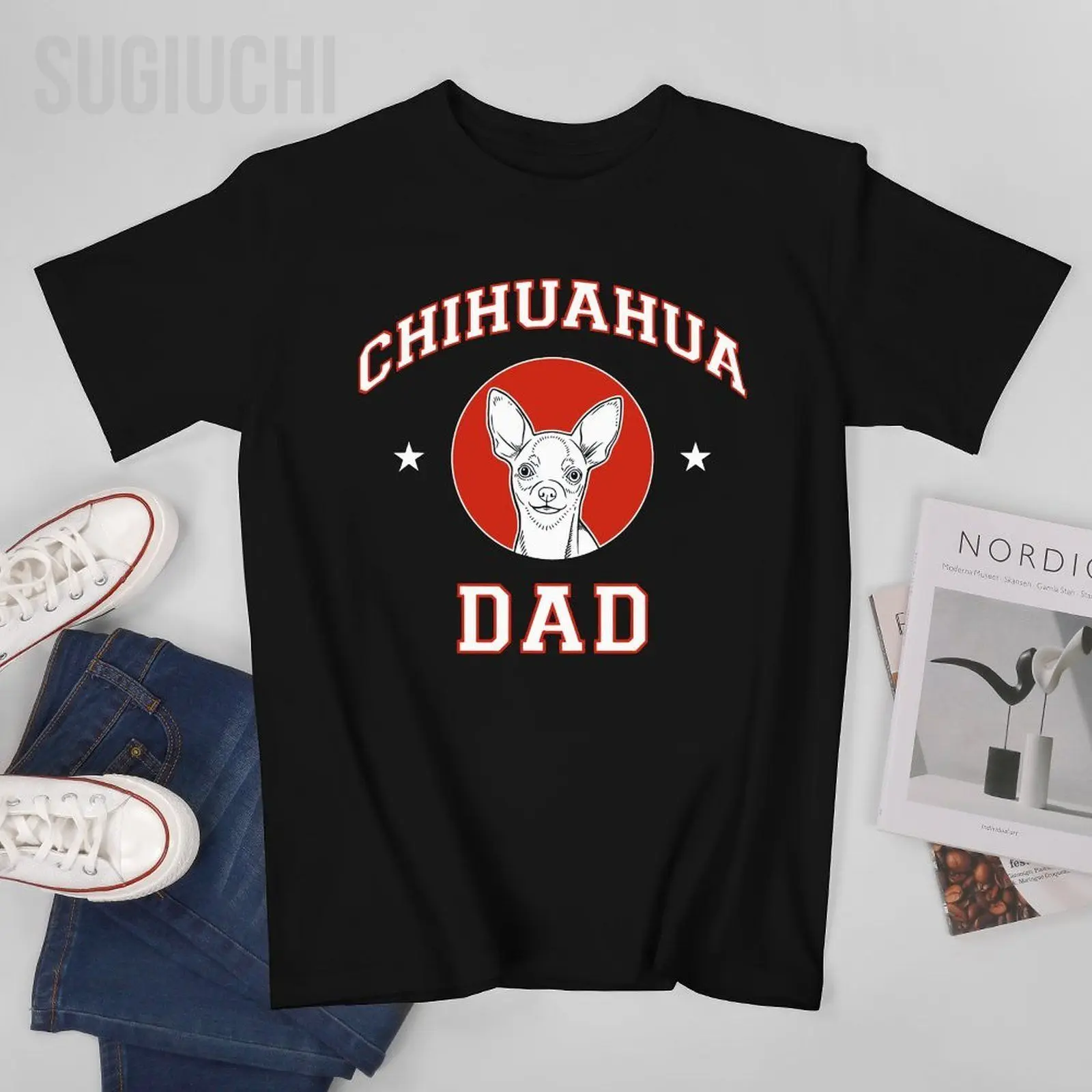 Unisex Men Chihuahua Dad Dog Father Tshirt Tees T Shirts Women Boys 100% Cotton T-Shirt