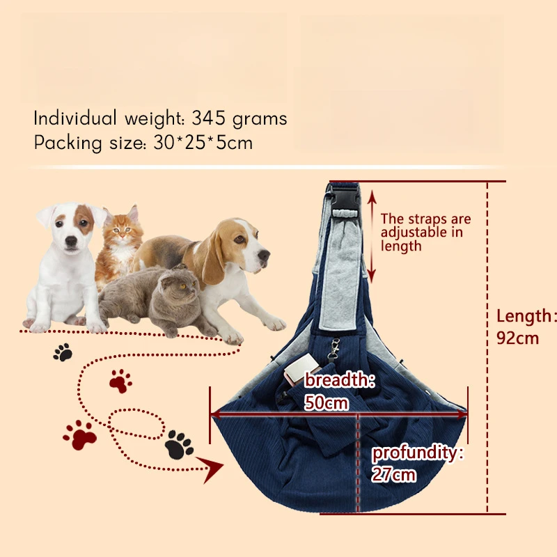 

Secure Pet Sling Backpack - Ventilated Adjustable Dog/Cat Carrier with Chest Support - Hands-Free Outdoor Travel Bag