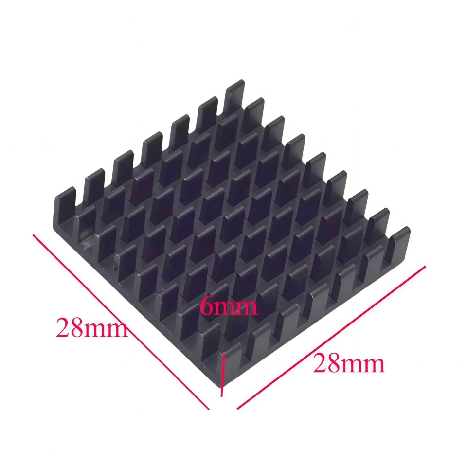 4-100pcs Heat sink 28*28*6MM (black broken groove) high-quality radiator