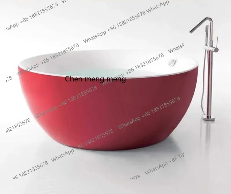 X  Free-standing round, acrylic, personalized home, outdoor hotel, bed and breakfast, bathtub