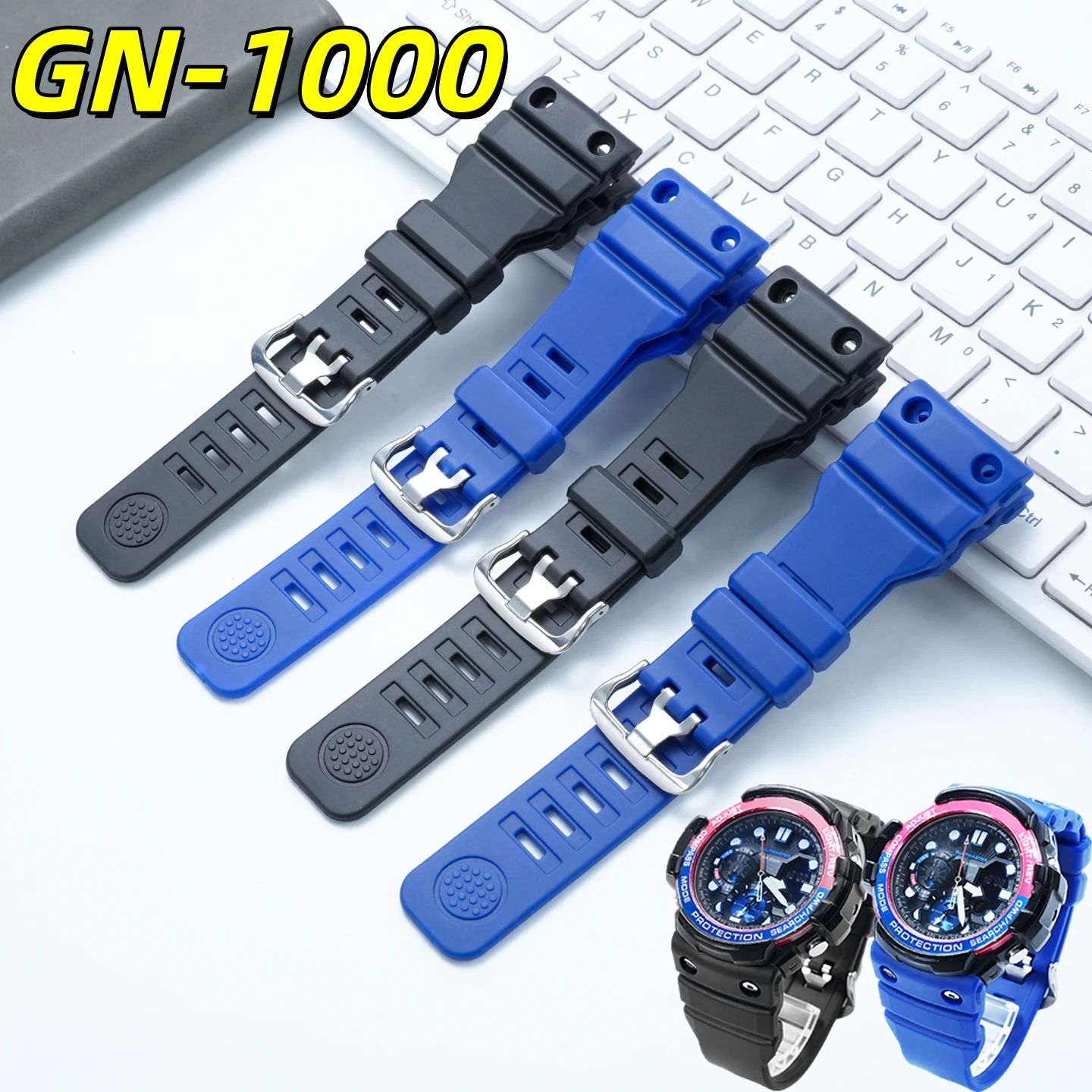 

Ремешок для часов GN1000 GN-1000 из ТПУ-смолы и силикона для Casio Marine Series G-Shock GN-1000/GB/MB, сменный ремешок для мужских часов