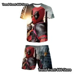 Deadpool Avengers Summer Marvel Superheroes Kids t shirt Shorts 2 Piece Set 3D Prited Boys T shirts Shorts Children Tracksuit