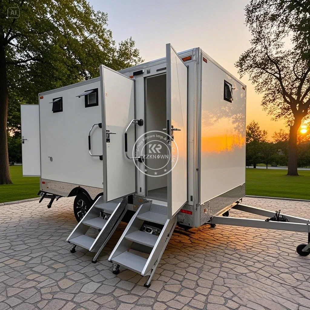 2025 venda quente ao ar livre banheiros móveis reboque e pias banheiro portátil banheiro de luxo reboque