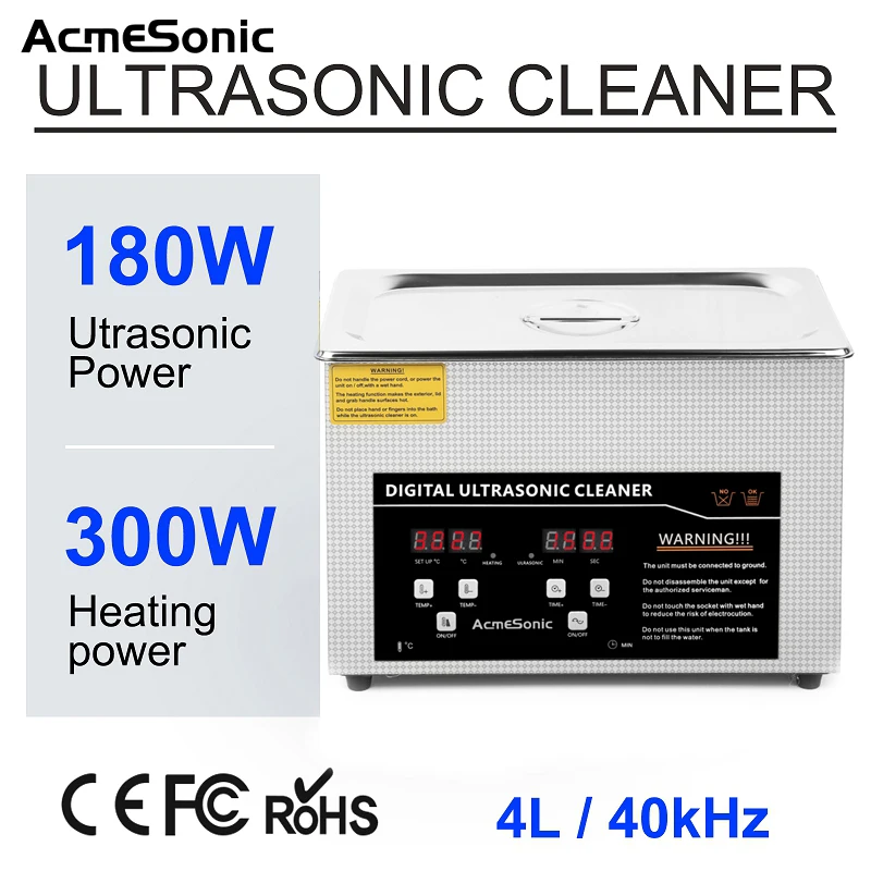 ACMESONIC Ultrasonic Cleaner, Popular Eruped Cleaner, Manufactory, 40kHz, 180W, 4.5L, C430