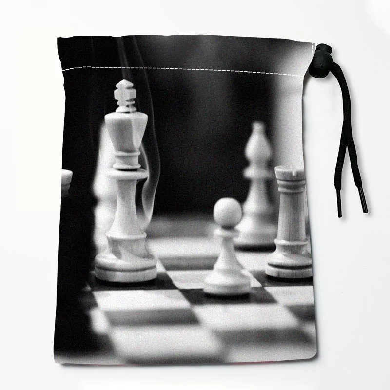 Chess Drawstring Bags Festive Accessories 25X32CM Peach Skin Fabric Resuable Storage Clothes Bag Tarot Bag