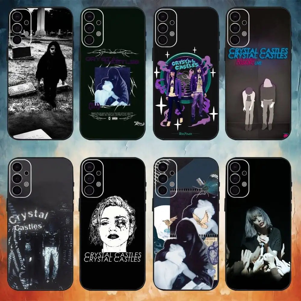 

Crystal C-Castles Band A-Amnesty Phone Case For Samsung S25,S24,S21,S22,S23,S30,Ultra,S20,Plus,Fe,Note,10,9,5G Black Cover