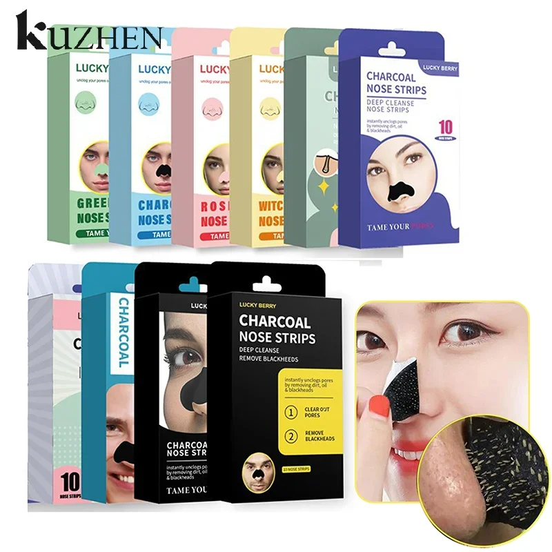10 Pcs Bamboo Charcoal Blackhead Removal Nose Mask Deep Cleaning Pore Acne Strips Nose Care Patch Smooth Skin Beauty Tool