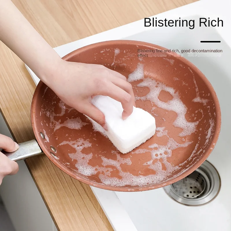 3209 Scrubbing Dishwashing Cloth Household Kitchen Double-sided Thickened Oil-free Cleaning Cloth Brush Bowl Sponge Magic Wipe