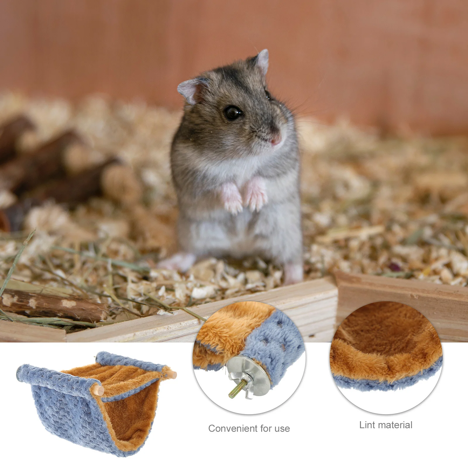 

Adorable Hamster Bed Warm Hanging Chinchilla Hammock Comfortable Accessory Cage Use No Odor Safe Hamster Hammock