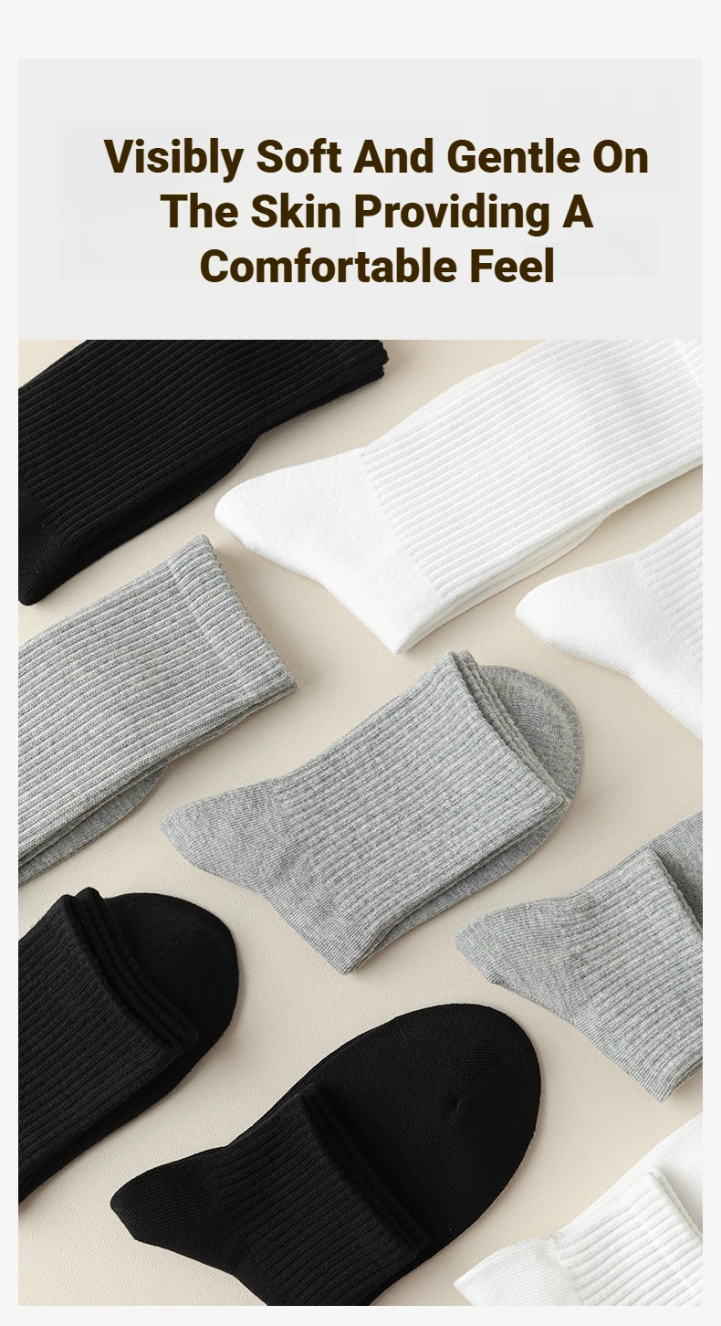 5 Paar einfarbige Damensocken, schlicht, vielseitig, modisch, geruchsabweisend, atmungsaktiv, weich, bequem, für Freizeit, Sport und den täglichen Gebrauch. – Detail 3