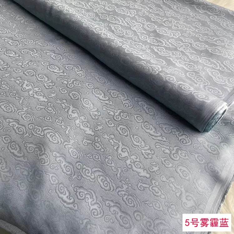 16 color Cloud Pattern Jacquard Hollow Silk Fabric, Interwoven Floral Design for Hanfu and Chinese Qipao