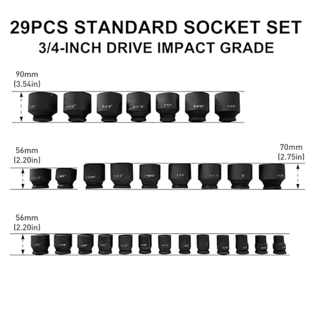 29-Piece Impact Socket Set 3/4