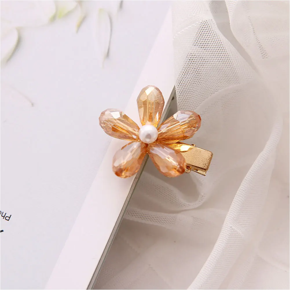 

4pcs Flower Hair Clip Crystal Hairpin For Women Girls Elegant Hair Accessory Suitable For Any Hairstyle Decorative Ornament