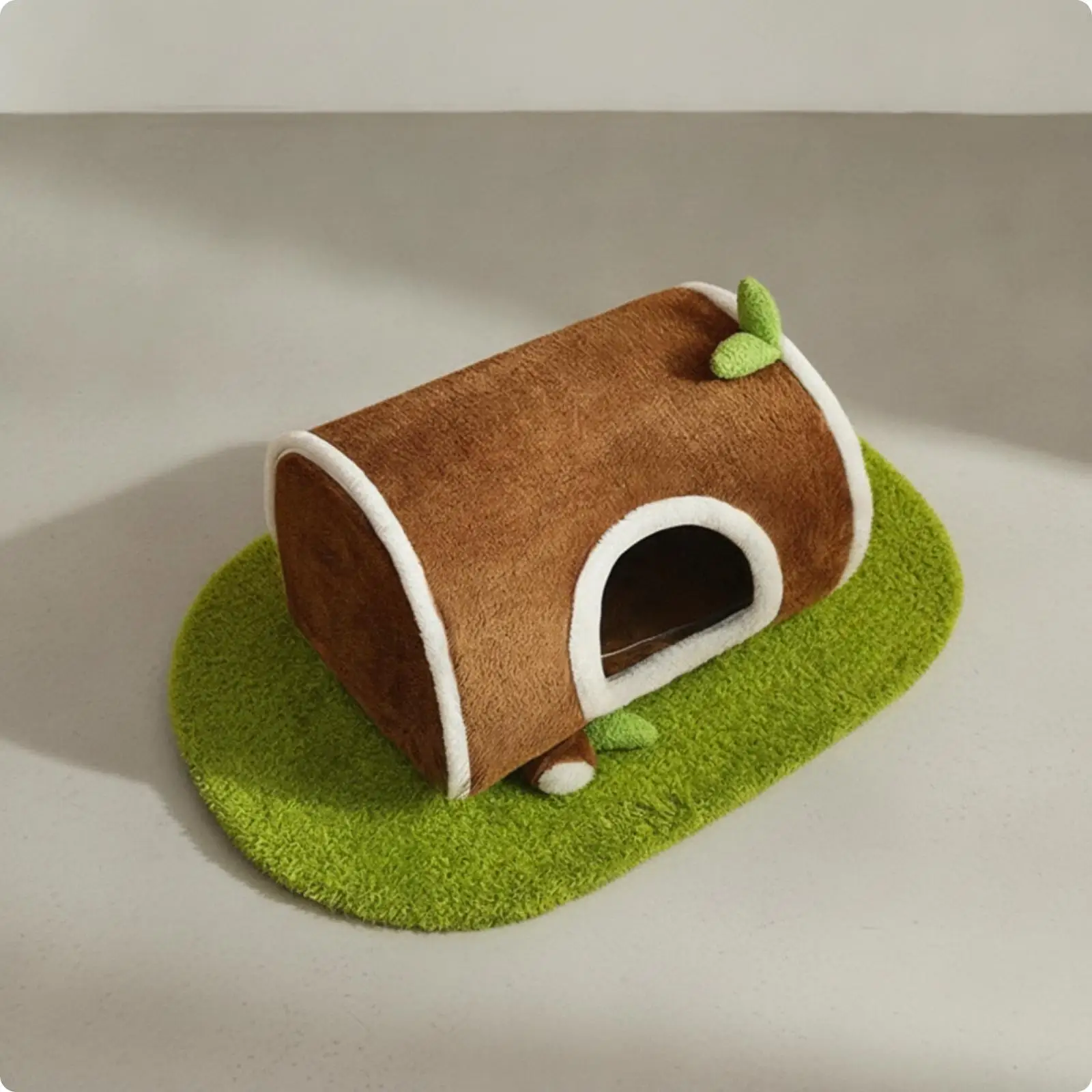 Pet Hideaway Enclosed Tunnel Cat Bed Soft for Playful Exploring