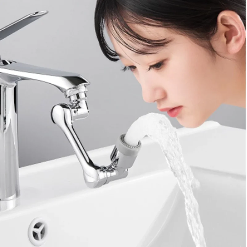 1080° Universal water tap nozzle Faucet Extenders Aerator Washbasin Tap Extension Splash Bubbler Robotic Arm Kitchen Tap Extend