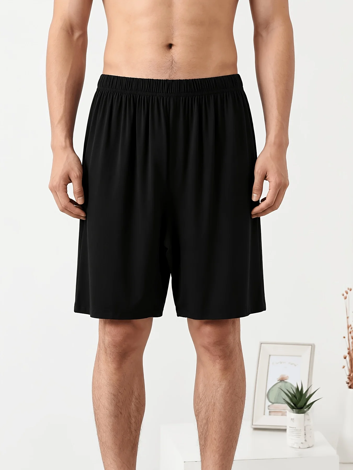 Men's Loose-Fit Casual Stretch Shorts – Premium Solid-Color Style for Lounging or Casual Outings gym shorts