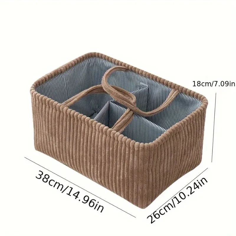 1pc Large Bohemian Storage Basket - Multi-Compartment Organizer for Baby Clothes, Toys & Home Decor