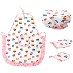 Delantal de cocina para niño y niña, conjunto de Chef, gorro blanco