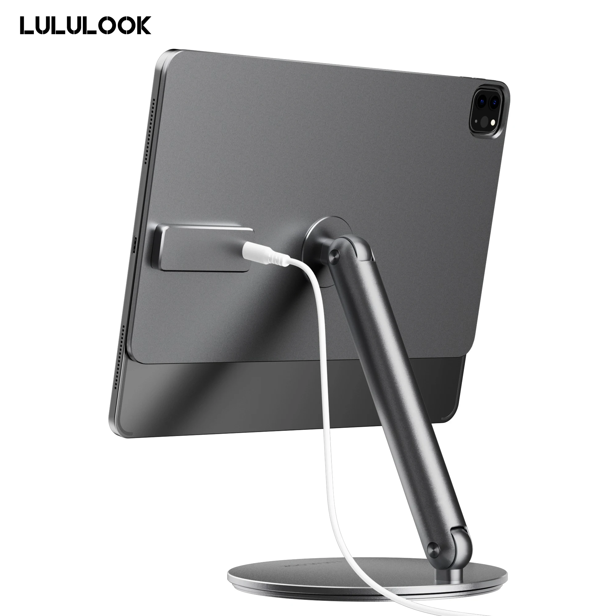 LULULOOK Magnetic Wireless Charging Stand For iPad Pro M4 13/12.9/11/Air 5/4th/iPad Air M2 13/11 Foldable 360 Rotating Holder