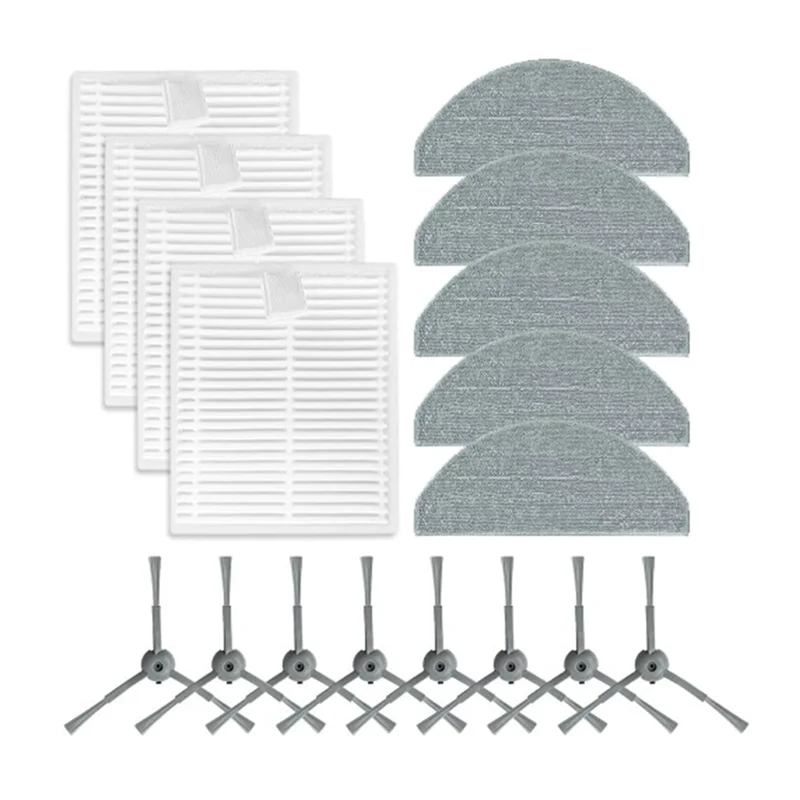 A75X トップ 17 個 Honiture V8 プロロボット掃除機アクセサリー交換洗えるサイドブラシフィルターモップ布