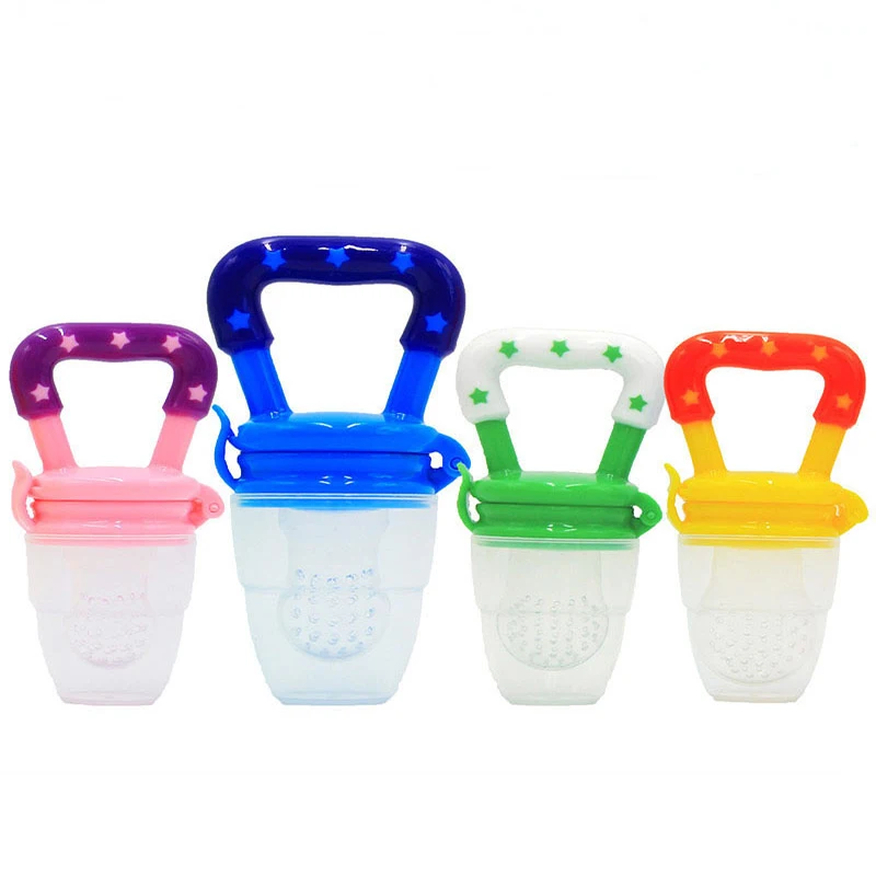 4Pc/Set Silicone Squeezing Baby Pacifiers Kids Food Fruit Milk Training Feeder Nipples Feeding Supplies Drinking Water Bottle