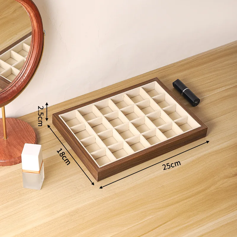 Nice Walnut Wood Looking Jewelry Tray Display Stand Bracelet Ring Earring Fashion Accessories Storage Organizer Showcase