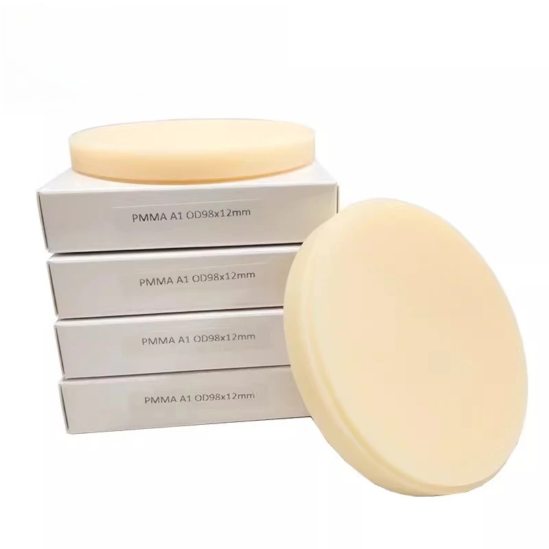 Dental Denture Special CAD/CAM Resin Disc PMMA98 Series Dental Disc A0/1/2/3 Pink Double Color Transparent Orthodontics Material