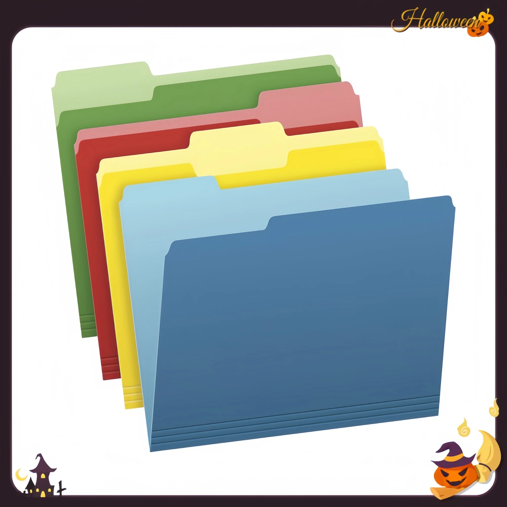 

Two-Color File Folders 1/3-Cut - Assorted Bright Colors Letter Size 36-Pack