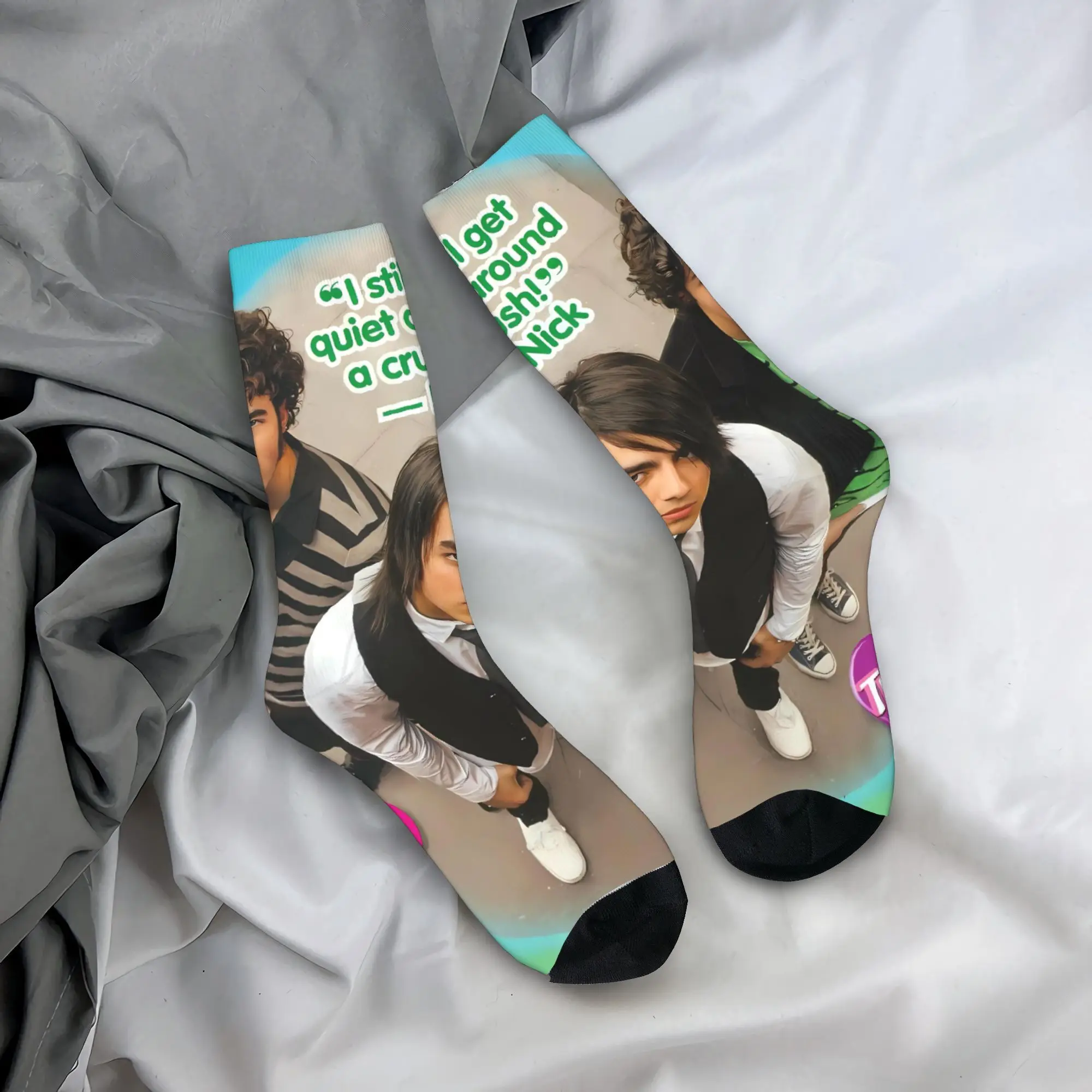 

Носки Jonas Bros, 20th Annivesary Tour, носки для взрослых и мужчин, мягкие дышащие забавные носки, осенние нескользящие носки с рисунком для скалолазания