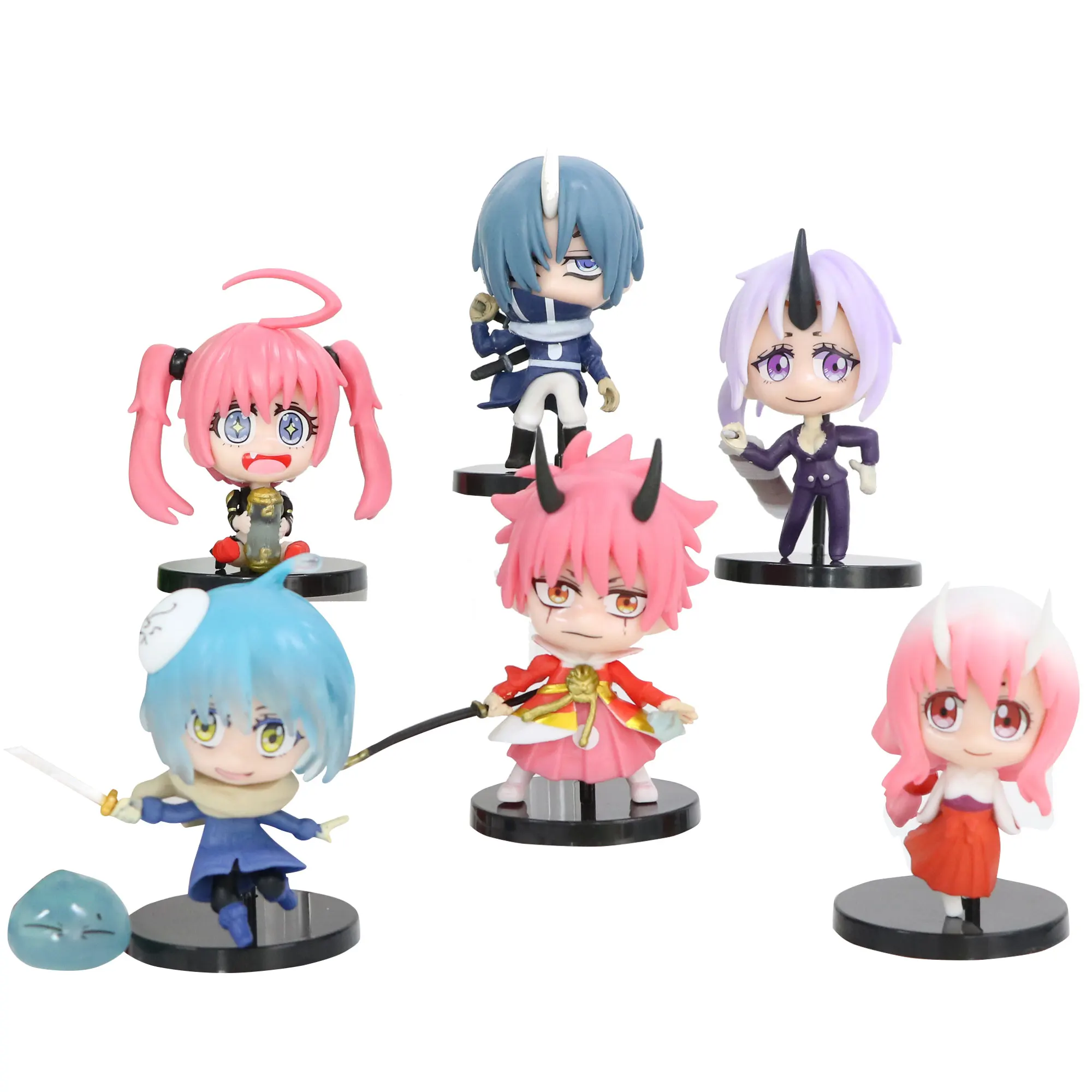 6Pcs/1Set Anime Figure Milim Nava Rimuru Tempest Benimaru I Got Reincarnated As a Slime Cute Action Figure Model Kid Toys Gift