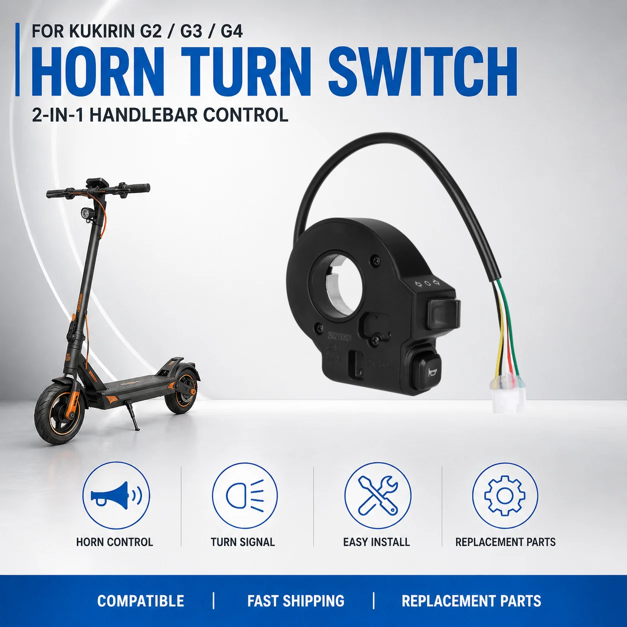 

2-in-1 Horn Turn Signal Switch For KuKirin G2 G3 G4 Electric Scooter Handlebar Control Part
