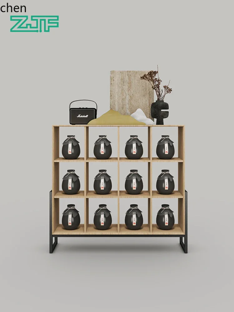 Store Red Wine Island Display Stand Commercial Display Cabinet Simple Side Island Display Rack Wine
