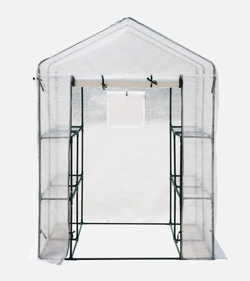 Complete PE Garden Greenhouse Walk In 3 Tiers 8 Shelves Green House For Seedlings Herbs Flowers In Any Season Garden Warm Room