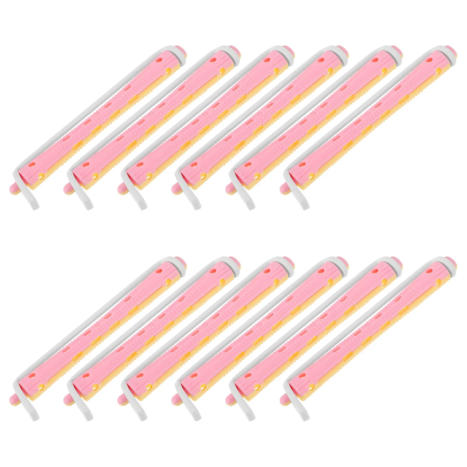 

12Pcs Hair Curlers Curling Perm Rods Flexible Plastic Hair Rollers Effective Styling Tools for Women Women Curlers