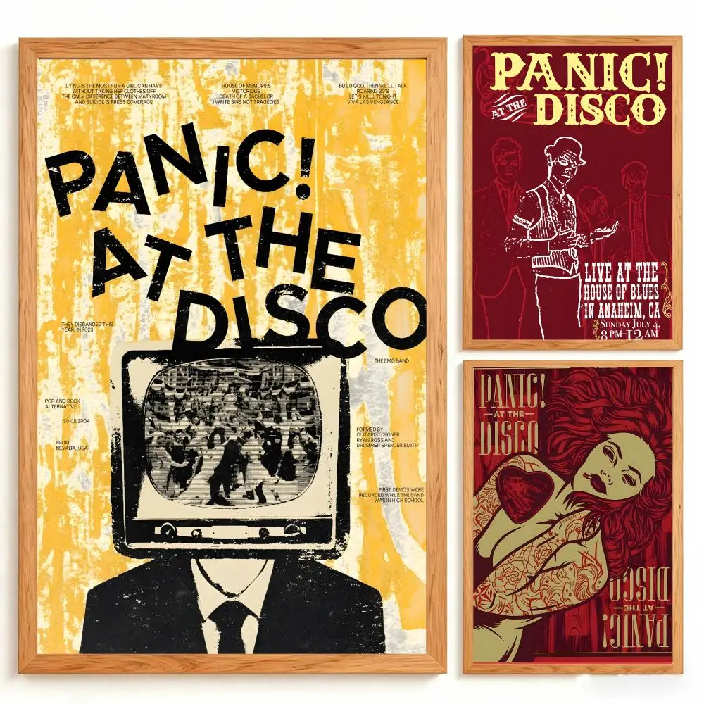 Band Panic! At The Disco Poster Wall Art Poster Prints Home Wall Decor Gift for Living Room, Bedroom Bar & Parlor