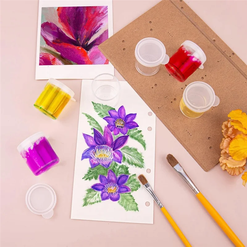 

Y42A-100-упаковка Мини-пластиковые стаканчики для краски с крышками Банки-контейнеры для краски Прозрачные банки для хранения краски 0,5 унции (25 мл) Прочные