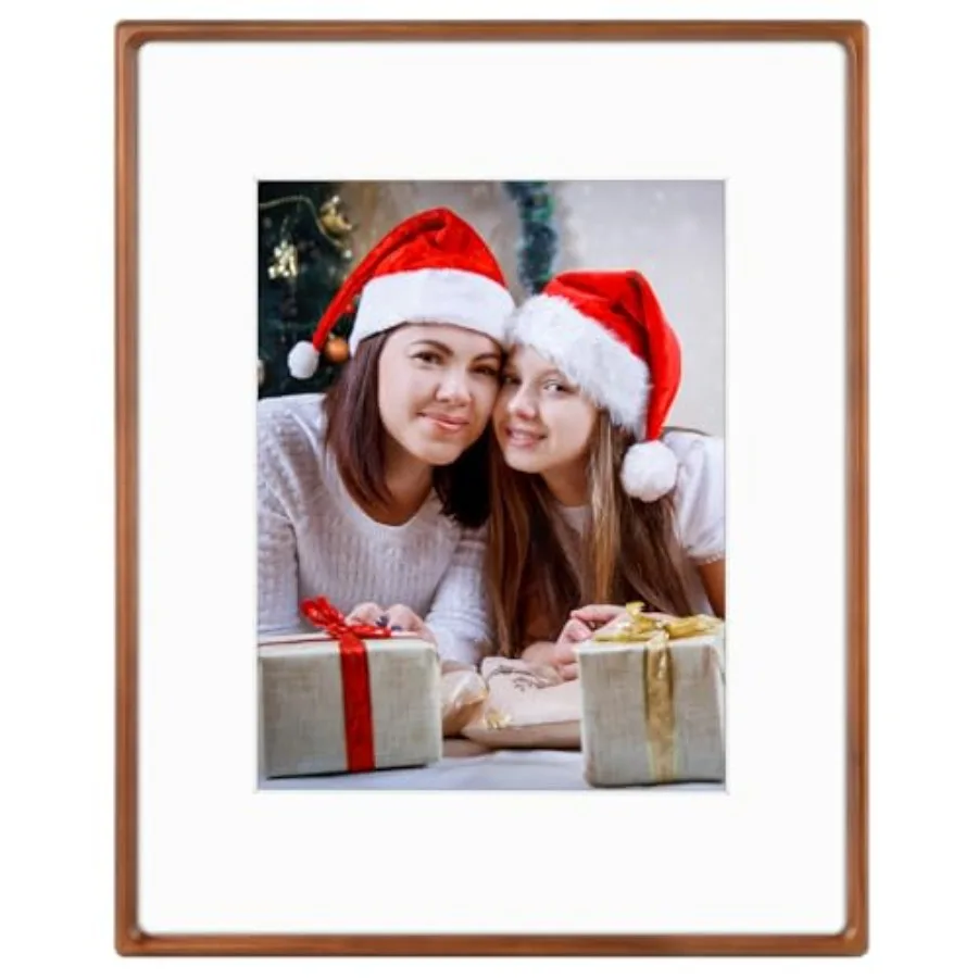 

Picture Frames - Solid Wood with Glass - Rounded Corner 20x16 Picture Frame Matted to Photos - Poster Wall Decor Display