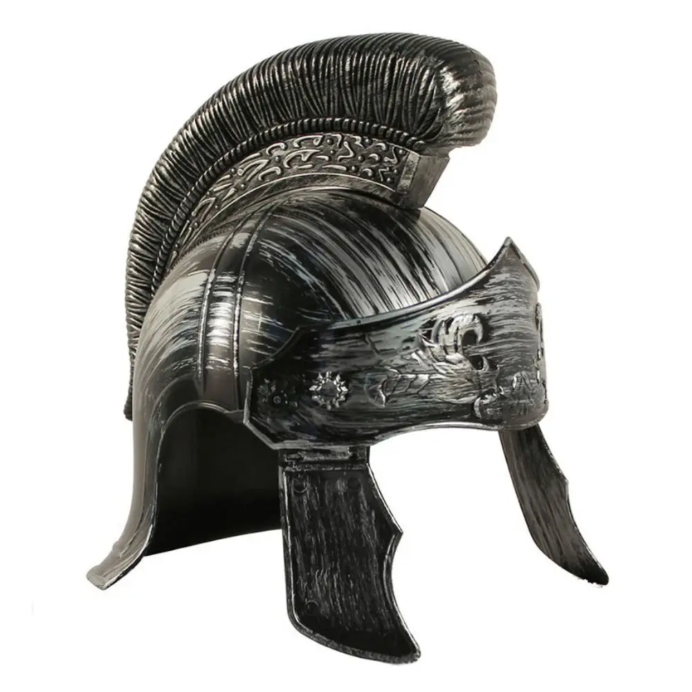 Novelty Vintage Helmet Feather Lion Cap Spartacu Samurai Roman Hat Helmets Spartan Warrior Hat Masquerade Helmet