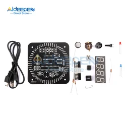 DS1302 Fai da te Rotante Modulo Digitale Display a LED Allarme Elettronico Kit di Temperatura dell'Orologio Digitale Scheda di Apprendimento Con Controllo della Luce