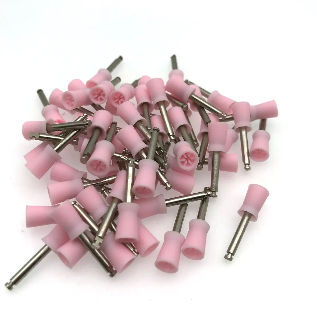 500Pcs Pink Dental Polishing Polish Prophy Cup Bowl Brush Latch Type