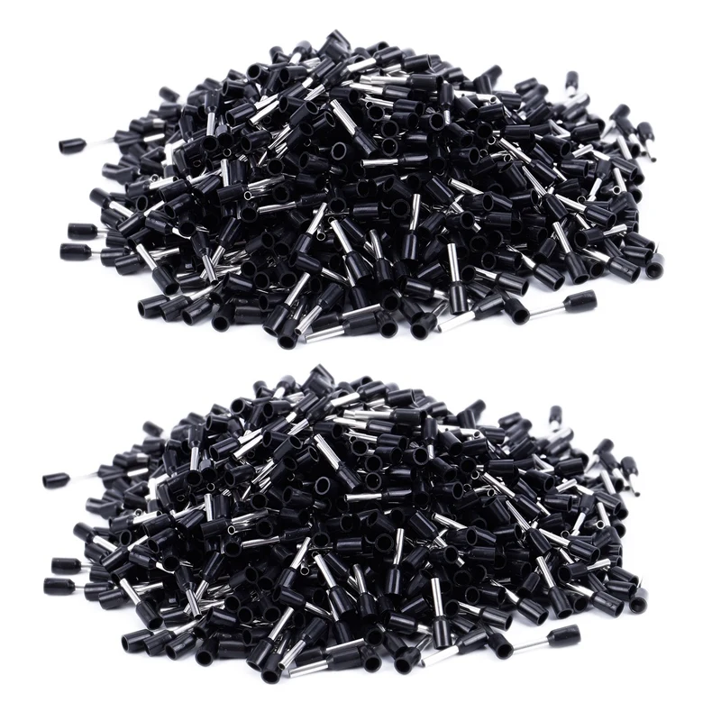 

2000X Crimp Terminal Pre Insulated Ferrule E1008 18AWG 1.0Mm2 Silver Black