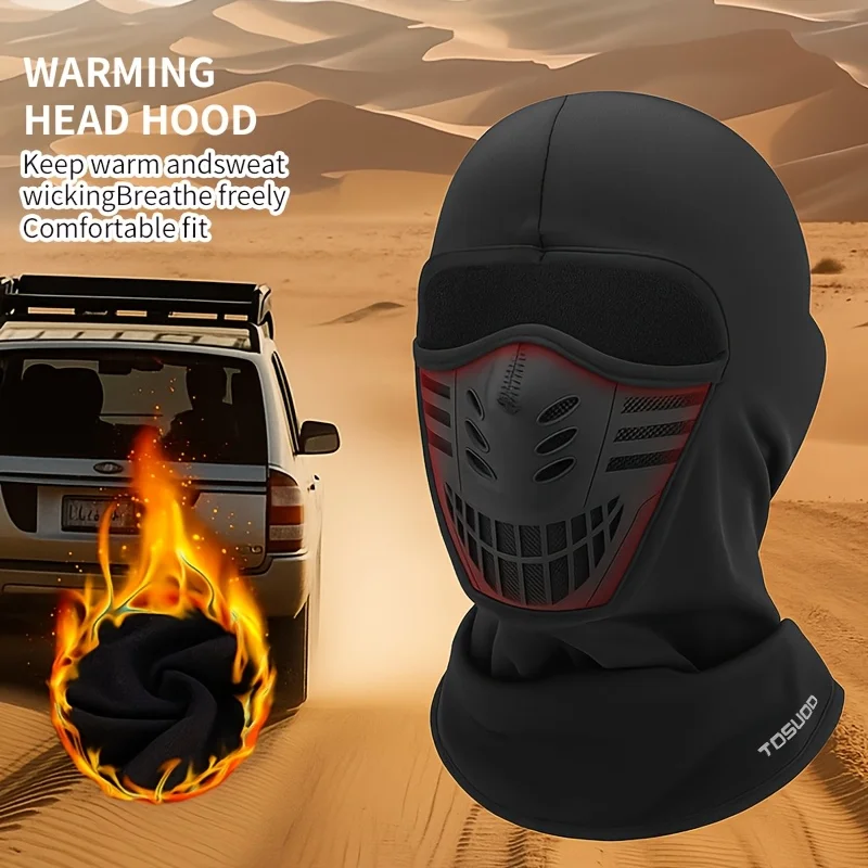 TOSUOD Vollgesichtsmaske, warmer Winterschal, Sturmhaube, Helmfutter, Angeln, Skifahren, Wandern, Fahrradmaske, winddicht, atmungsaktiv, Kopfbedeckung