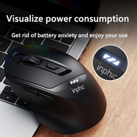 Inphic DR5 Silent Office/Gaming Mouse 5-speed DPI Wireless Mouse Grid Power Display Supports Multi-device Bluetooth Connection