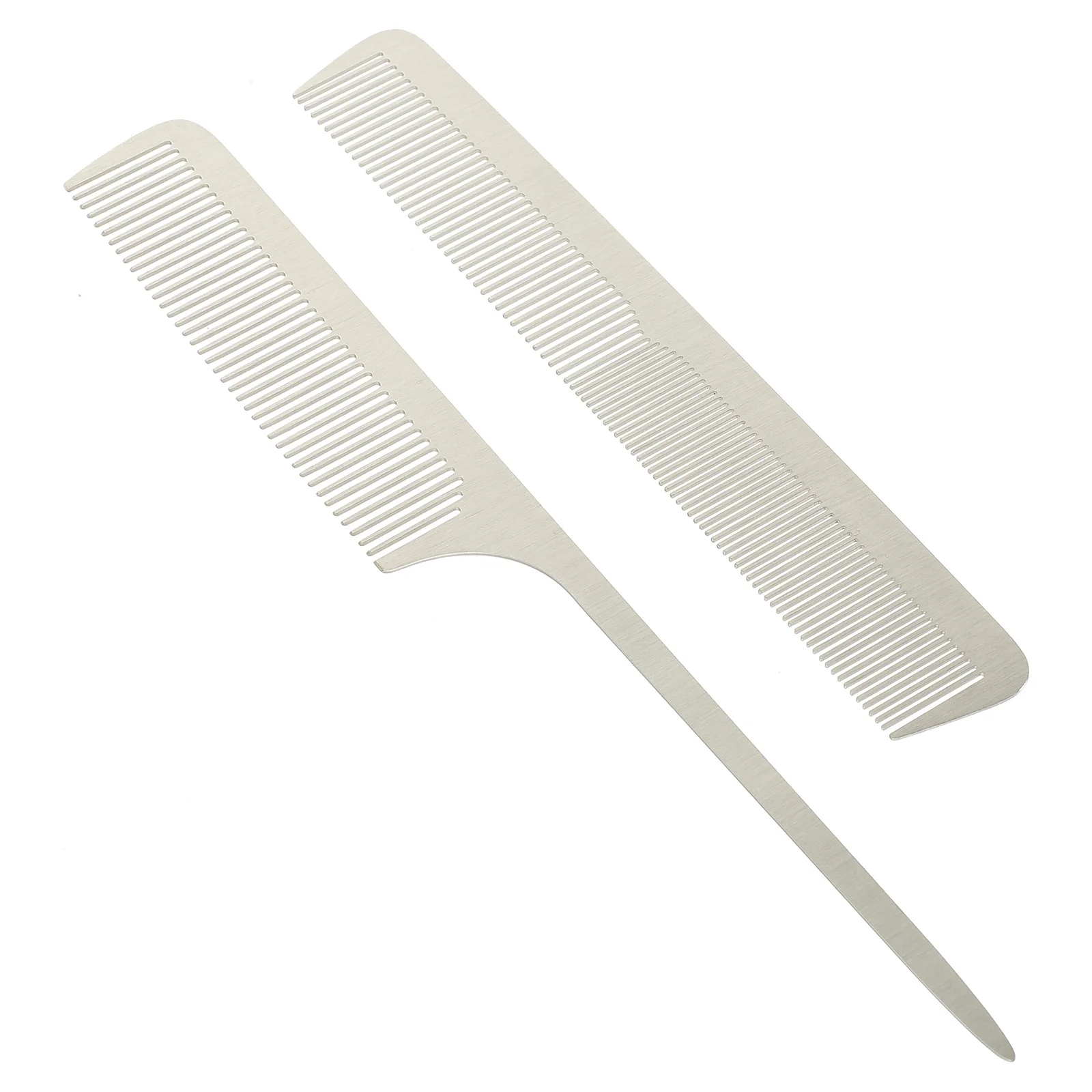 2pcs Hair Comb Stainless Stainless Steel Combs Steel Lightweight Anti- For Wet Dry Hair Home Use Haircut Accessories