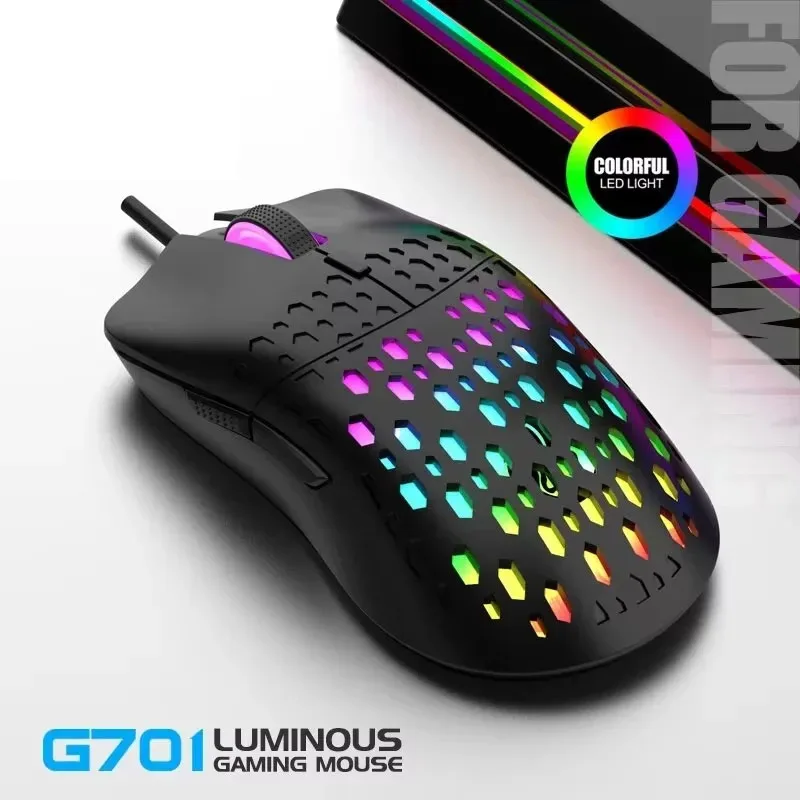 

G701 Wired 6 Keys Mouse Colorful Lighting Gaming and Office For Microsoft Windows and Apple IOS System